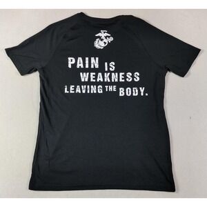 Marines Shirt Mens Large Black Pain Is Weakness USMC Tee Athletic Training